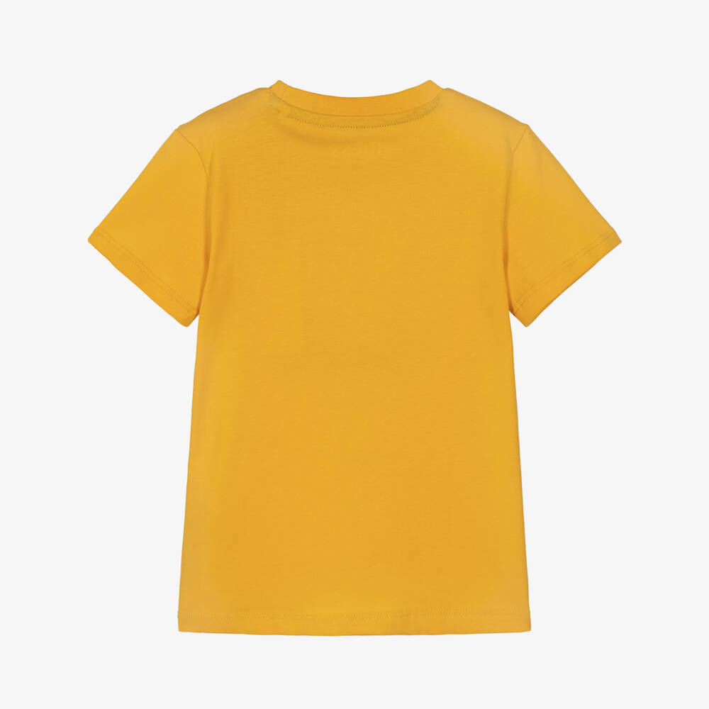 Guess-Boys Yellow Cotton Varsity Bear T-Shirt | Childrensalon