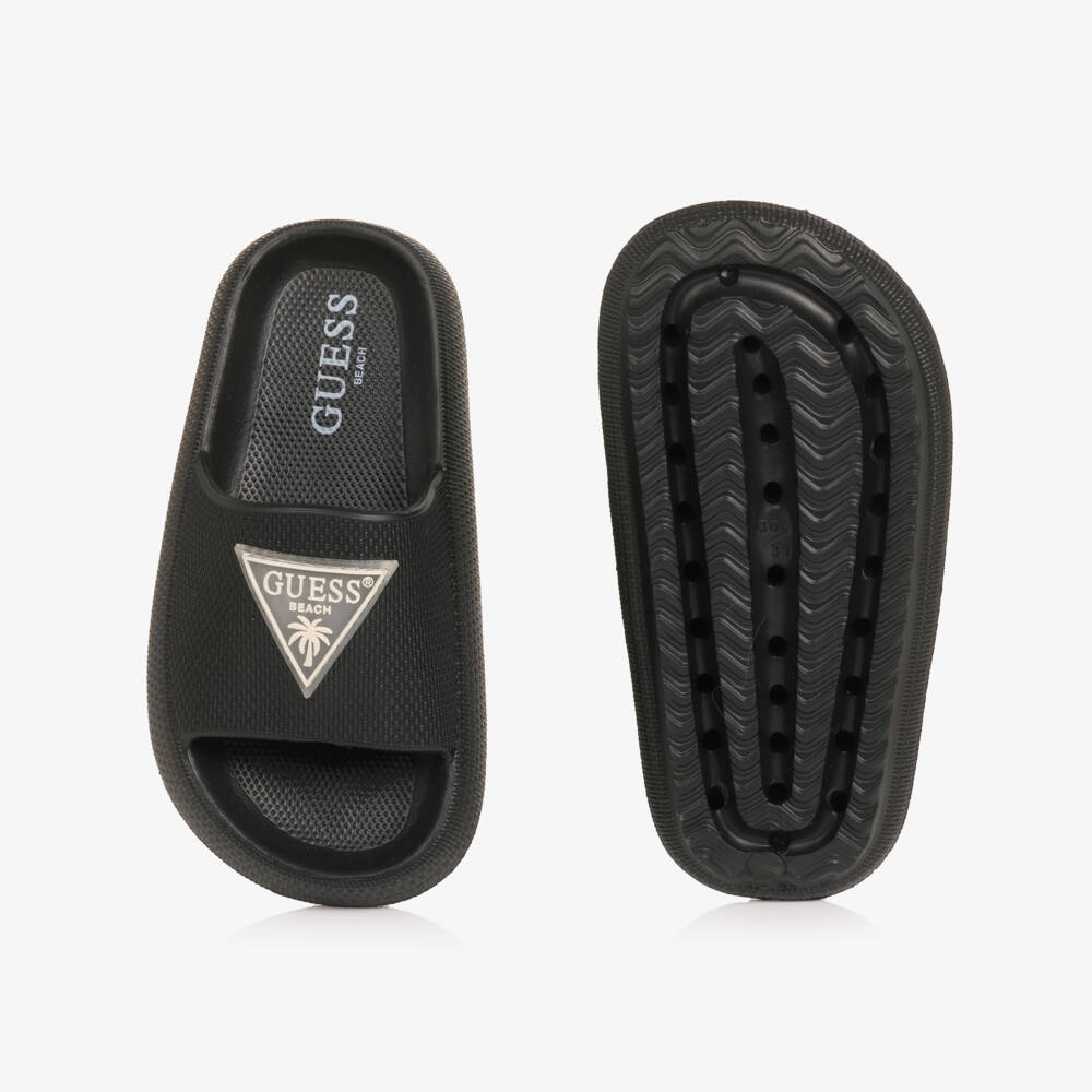 Guess-Chunky Black Logo Sliders | Childrensalon
