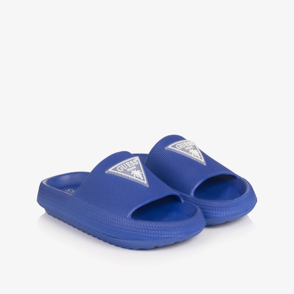 Guess-Chunky Blue Logo Sliders | Childrensalon