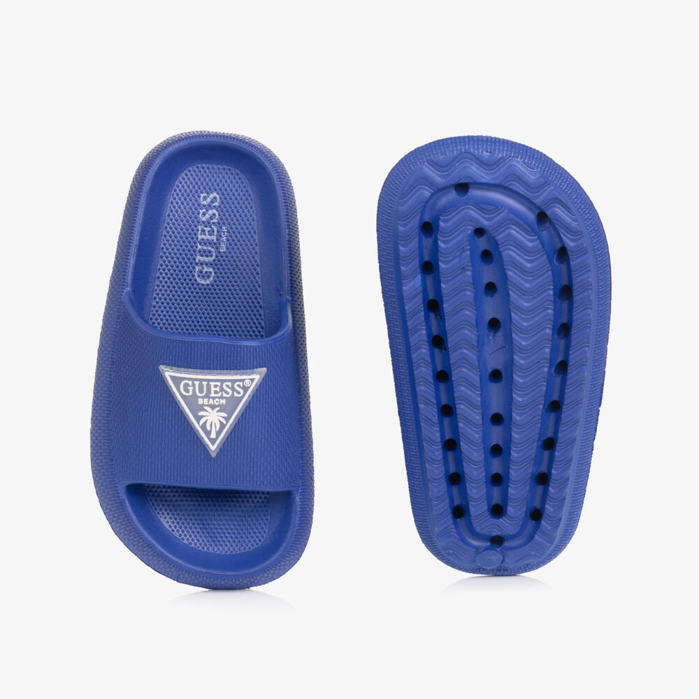 Guess-Chunky Blue Logo Sliders | Childrensalon