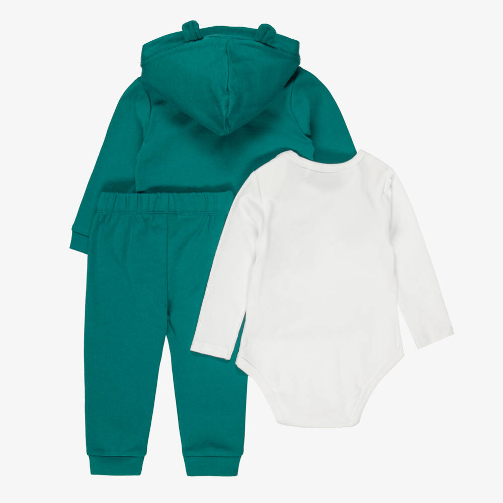 Guess-Forest Green Cotton Baby Tracksuit Set | Childrensalon