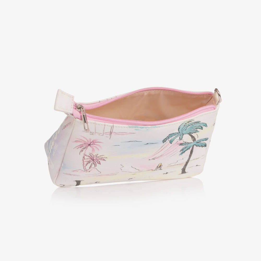 Guess-Girls Ivory Cotton Handbag with Tropical Print (20cm) | Childrensalon
