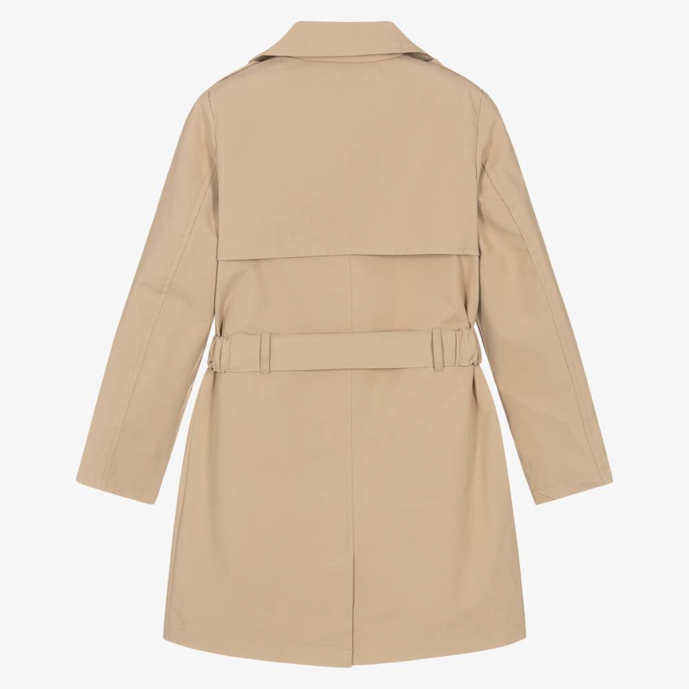 Guess-Girls Beige Long Trench Coat | Childrensalon