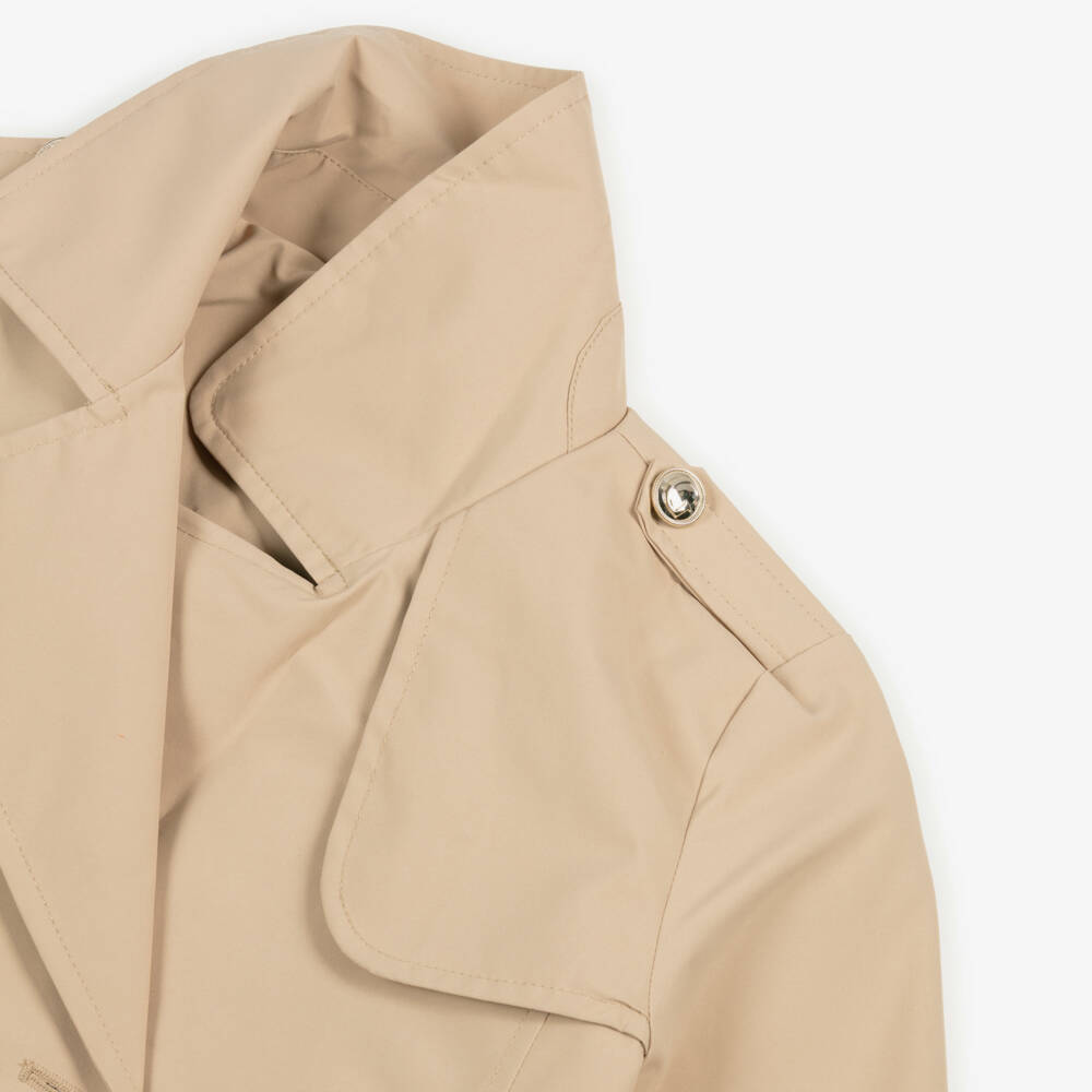 Guess-Girls Beige Long Trench Coat | Childrensalon