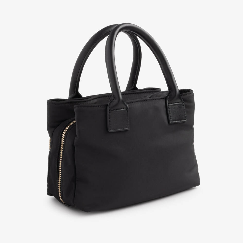 Guess-Girls Black Handbag with Triangle Logo Details (21cm) | Childrensalon