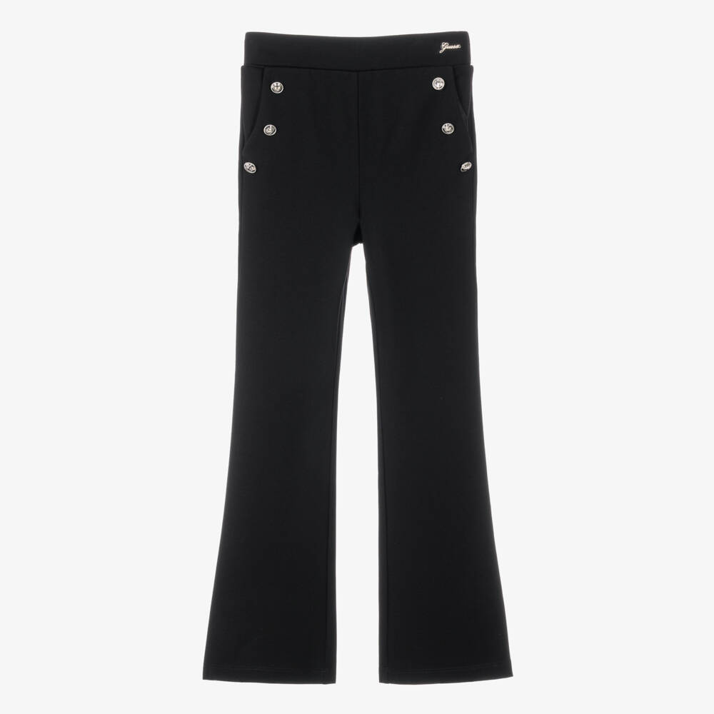 Guess-Girls Black Jersey Flared Trousers | Childrensalon
