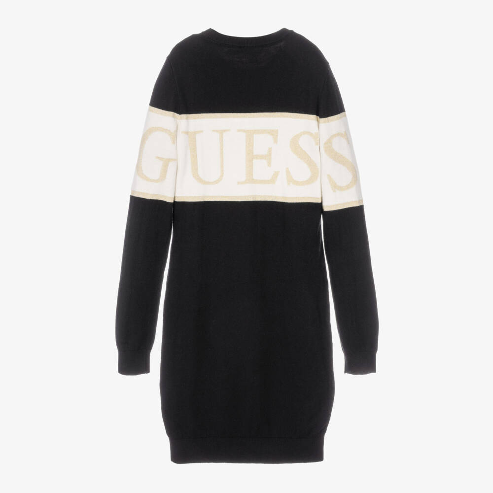 Guess-Girls Black Knitted Sweater Dress | Childrensalon
