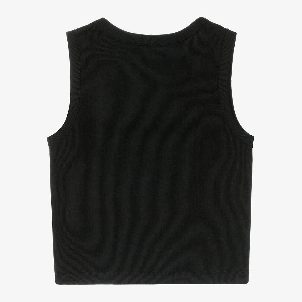 Guess-توب بدون أكمام قطن لون أسود للبنات | Childrensalon