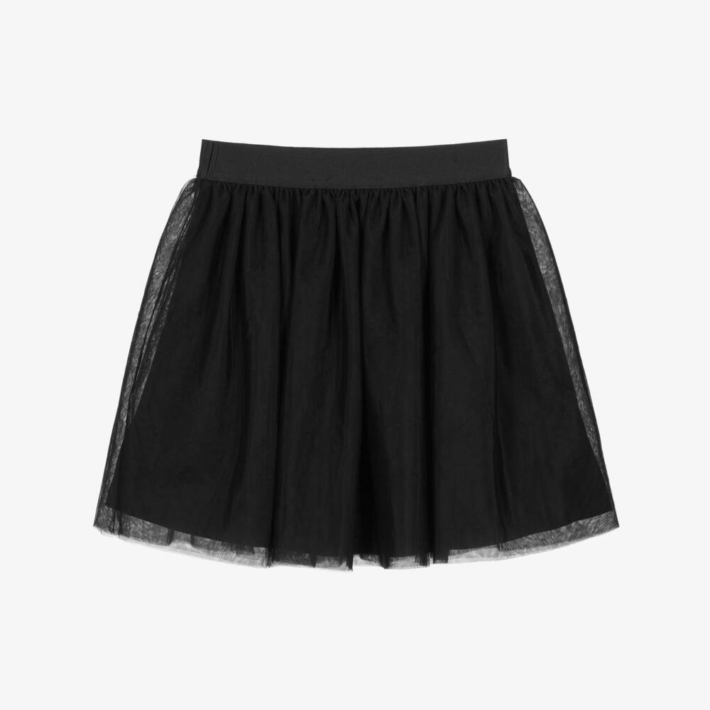 Guess-تنورة تول بشعار فضي لون أسود للبنات | Childrensalon