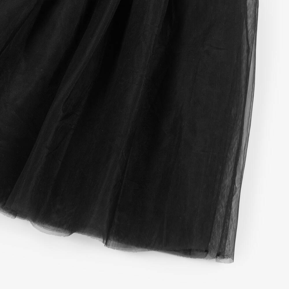 Guess-تنورة تول بشعار فضي لون أسود للبنات | Childrensalon