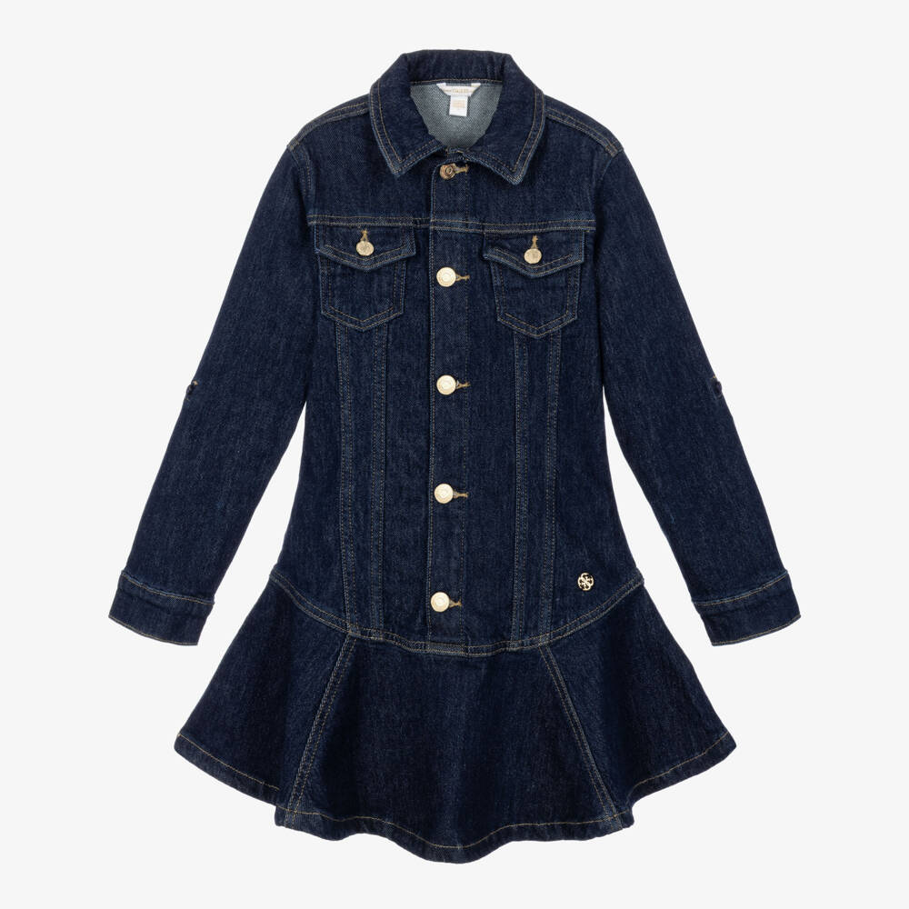 Guess-Girls Blue Denim Fit & Flare Dress | Childrensalon