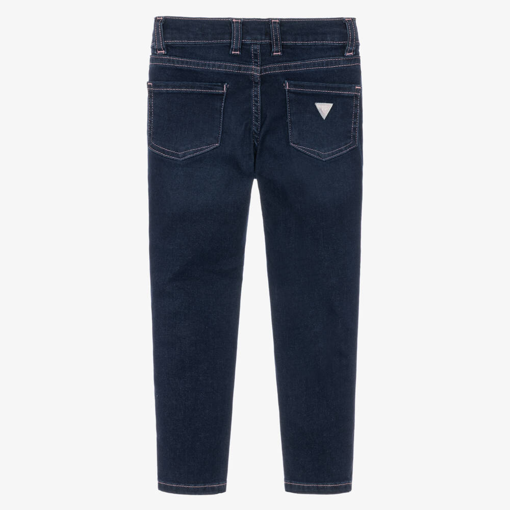 Guess-Girls Blue Embroidered Skinny Jeans | Childrensalon