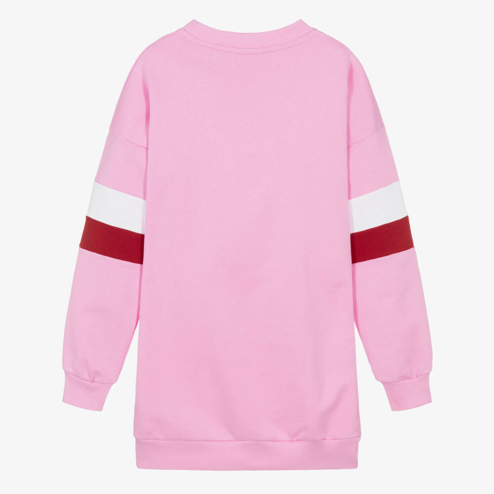 Guess-فستان سويتشيرت قطن لون زهري فاتح للبنات | Childrensalon