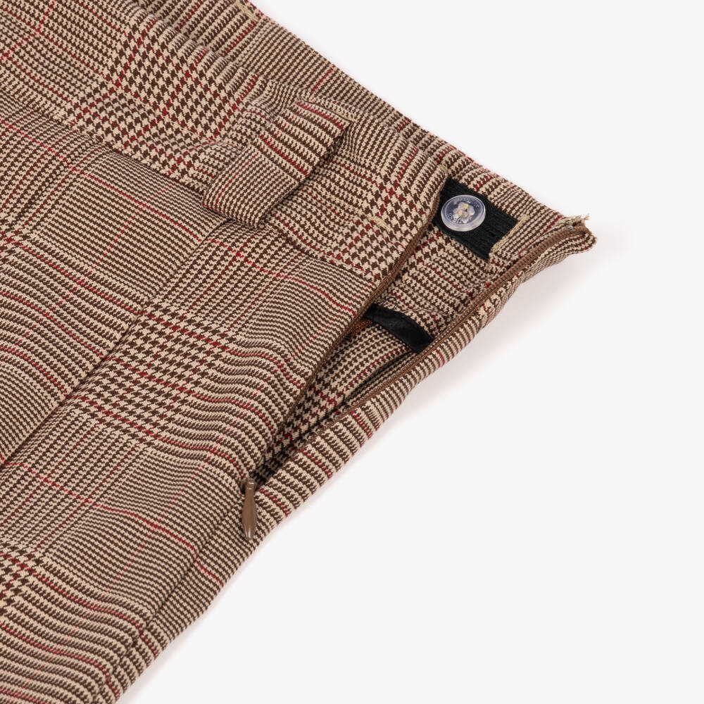 Guess-Girls Brown Pleated Plaid Skirt | Childrensalon