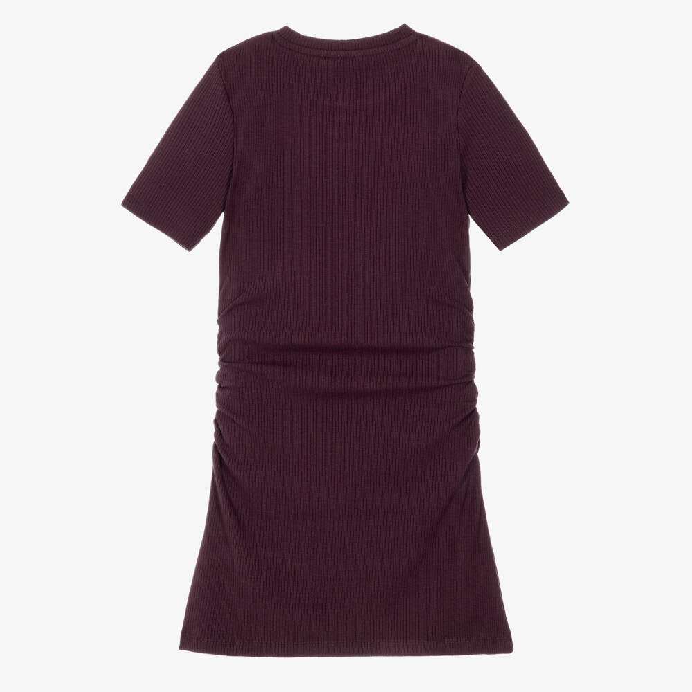 Guess-Girls Burgundy Ribbed Jersey Dress | Childrensalon