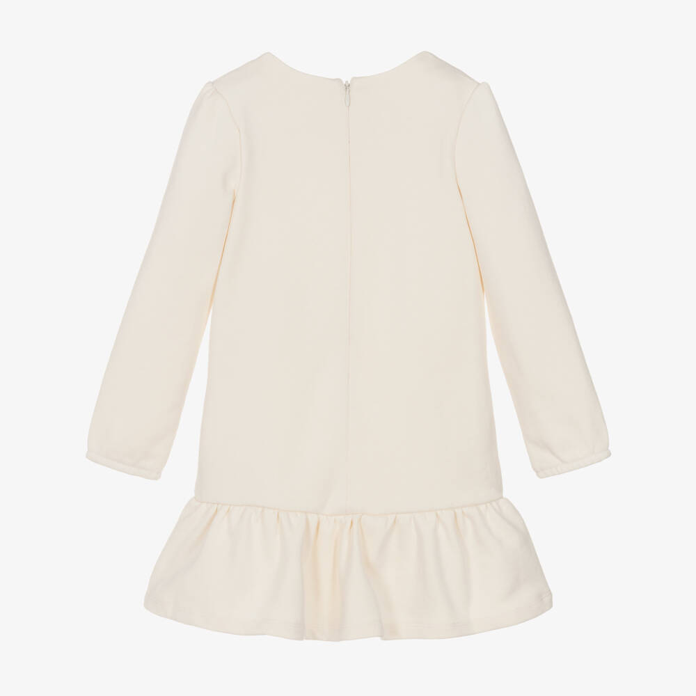 Guess-فستان قطن جيرسيه لون عاجي بطبعة حقيبة | Childrensalon