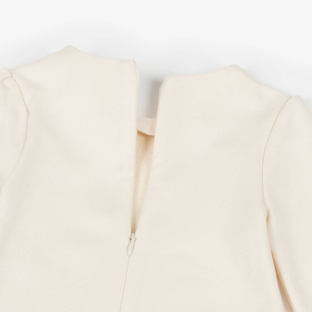 Guess-فستان قطن جيرسيه لون عاجي بطبعة حقيبة | Childrensalon