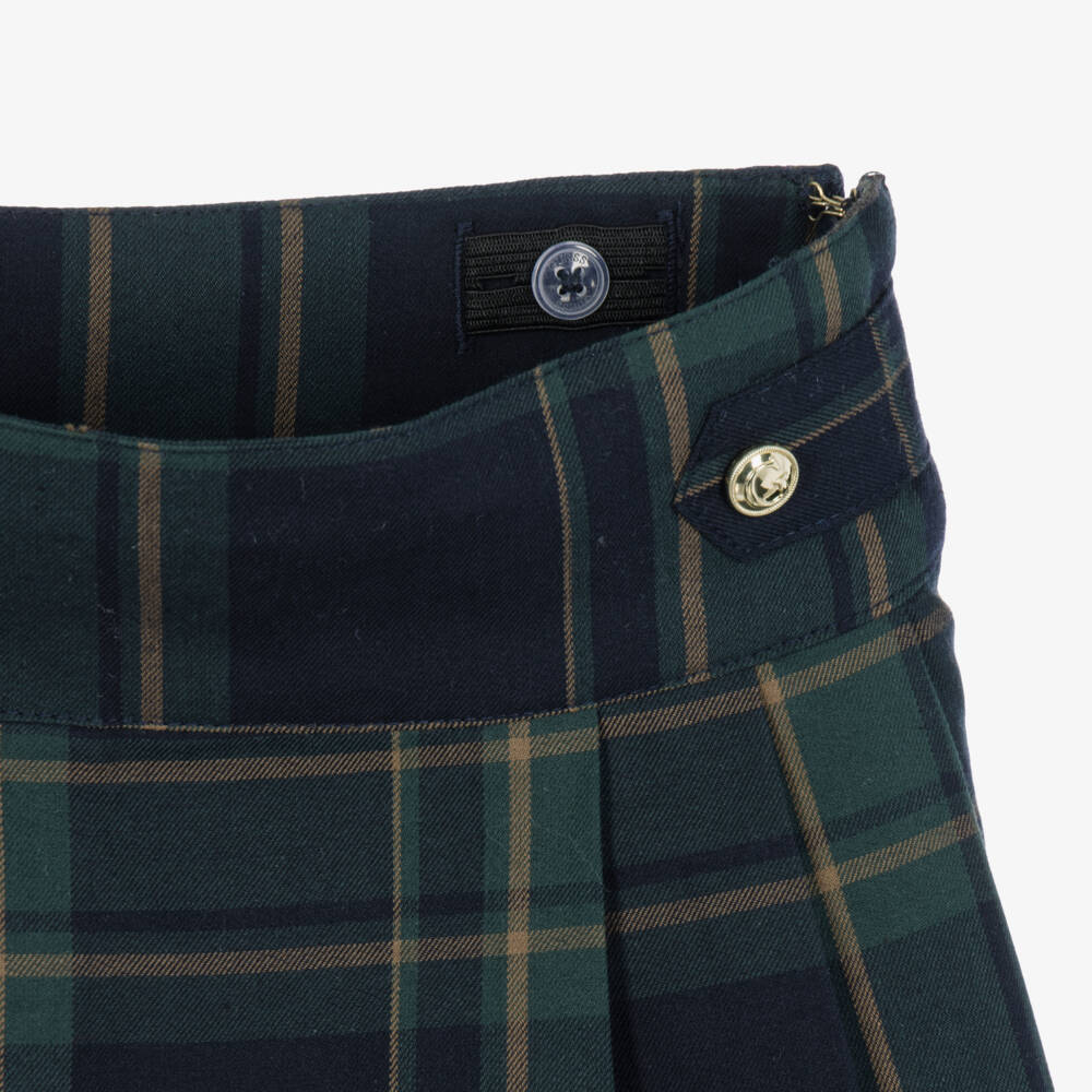 Guess-Girls Ivory Cotton Top & Blue Tartan Skirt Set | Childrensalon