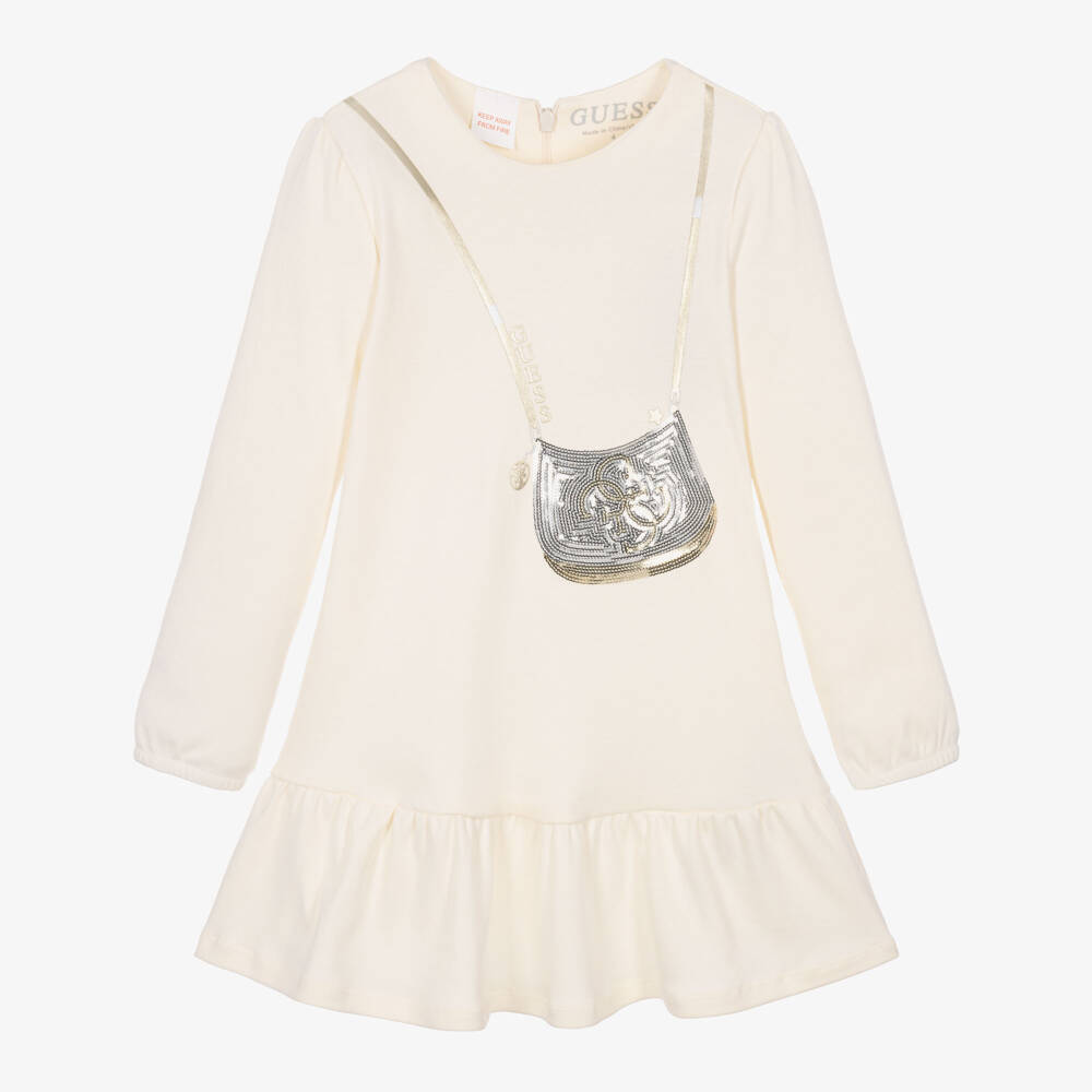 Guess-Girls Ivory Dress with Sparkling Sequins | Childrensalon