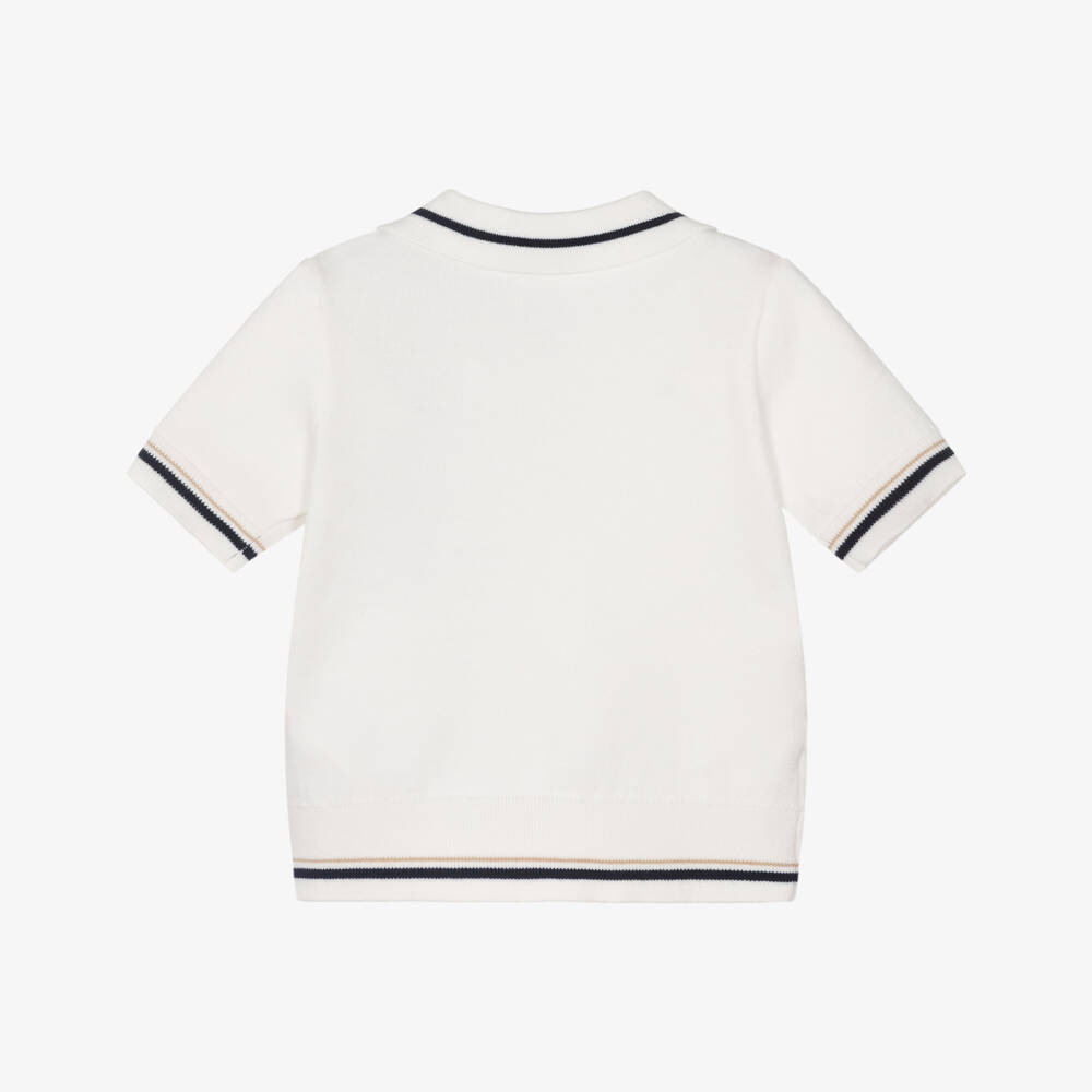 Guess-تيشيرت بولو محبوك لون عاجي للبنات | Childrensalon