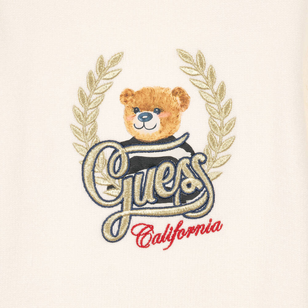 Guess-Girls Ivory Knitted Rollneck Dress | Childrensalon