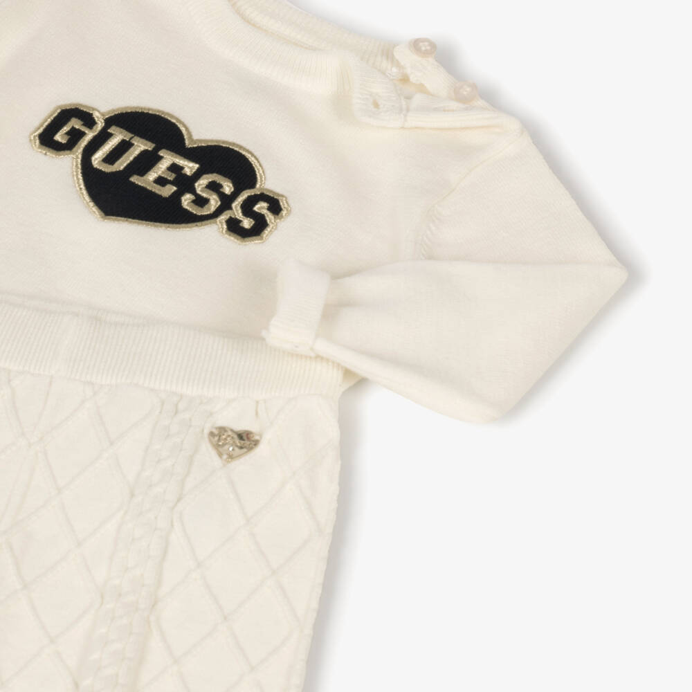 Guess-Girls Ivory Knitted Trousers Set | Childrensalon