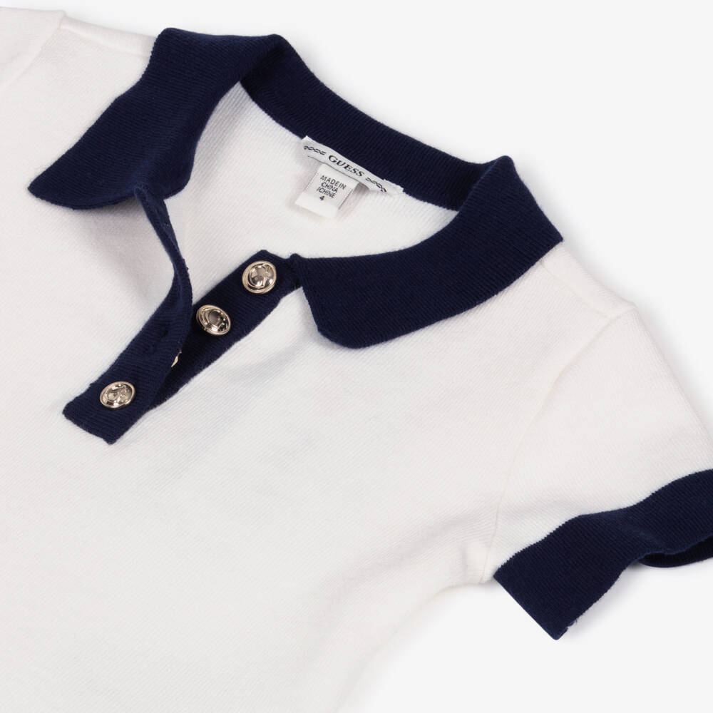 Guess-Girls Ivory & Navy Blue Knitted Skirt Set | Childrensalon