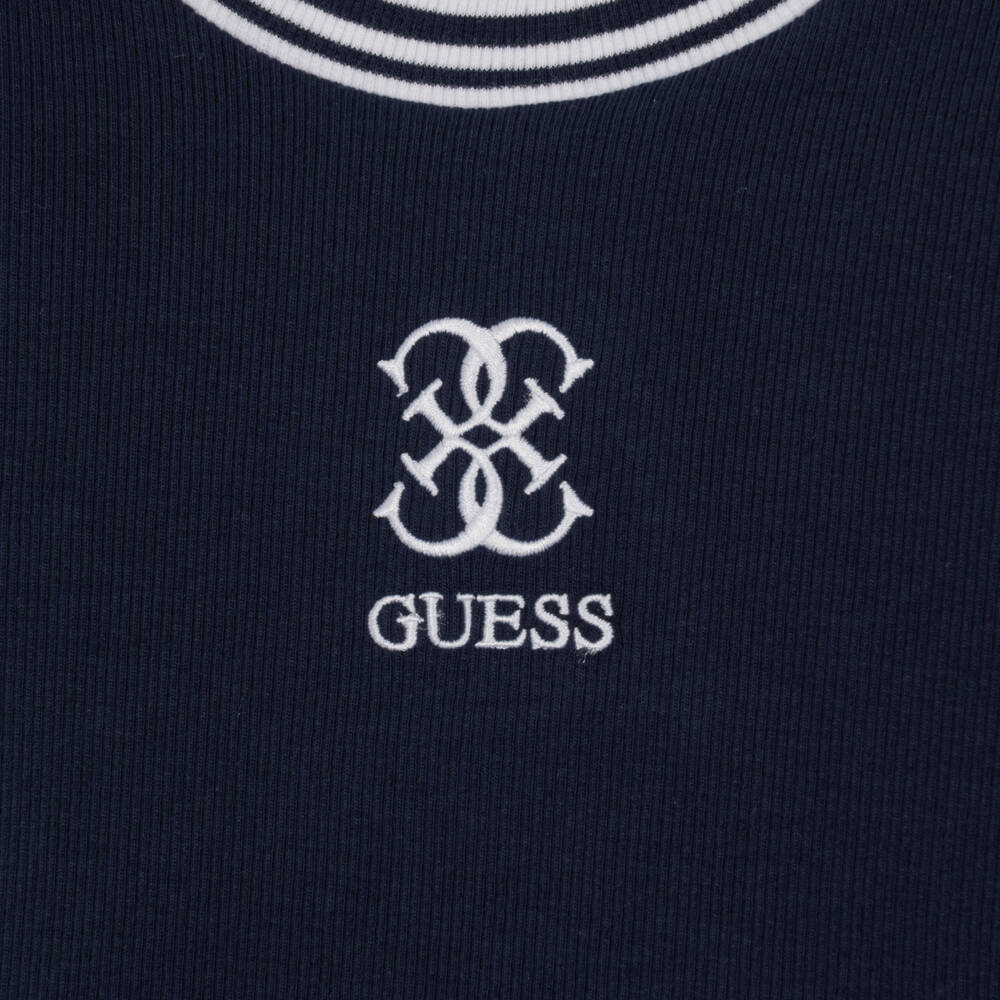 Guess-Girls Navy Blue Boxy Fit Jersey T-Shirt | Childrensalon