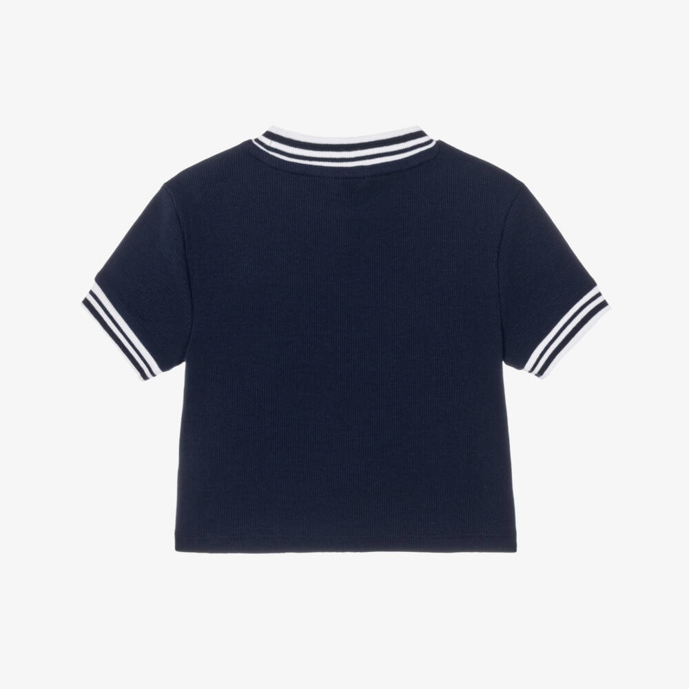 Guess-Girls Navy Blue Boxy Fit Jersey T-Shirt | Childrensalon