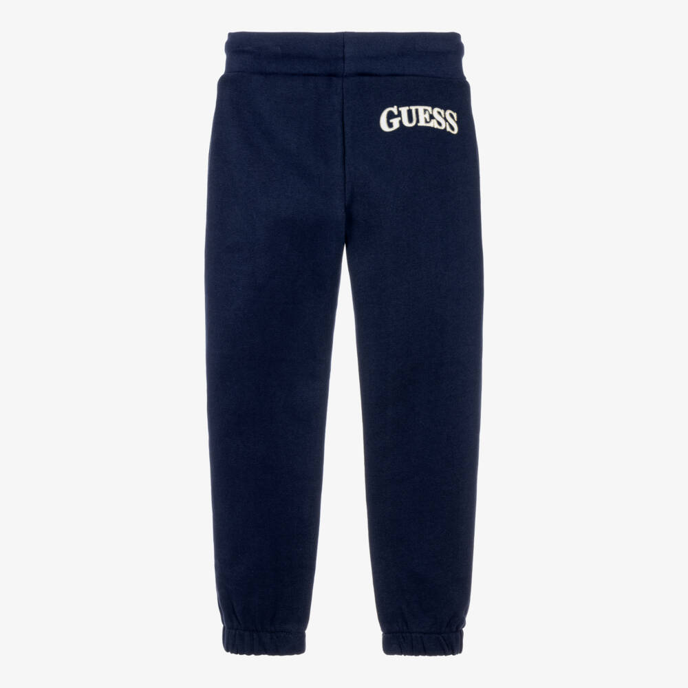 Guess-Girls Navy Blue Cotton Drawstring Joggers | Childrensalon