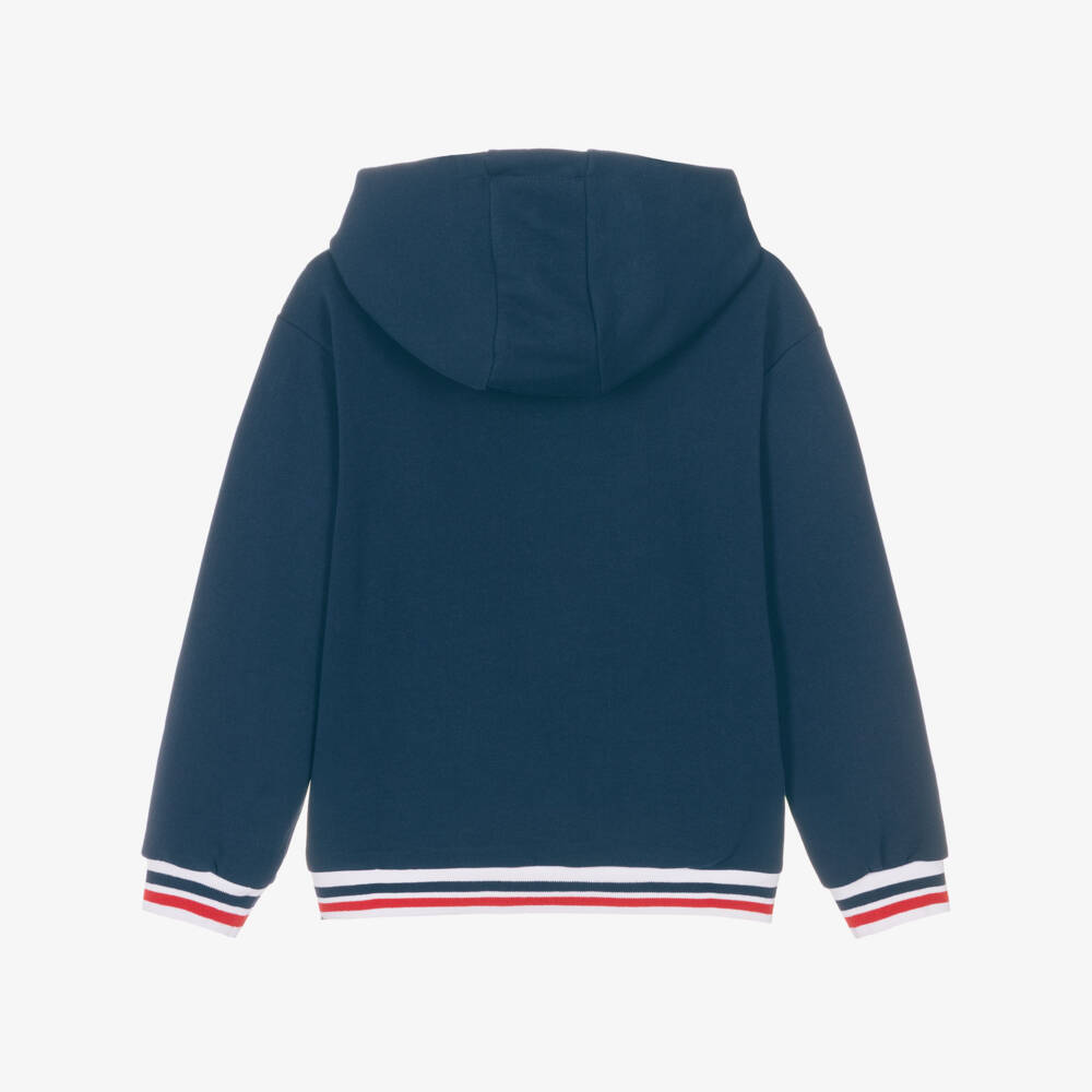 Guess-Girls Navy Blue Cotton Teddy Bear Logo Hoodie | Childrensalon