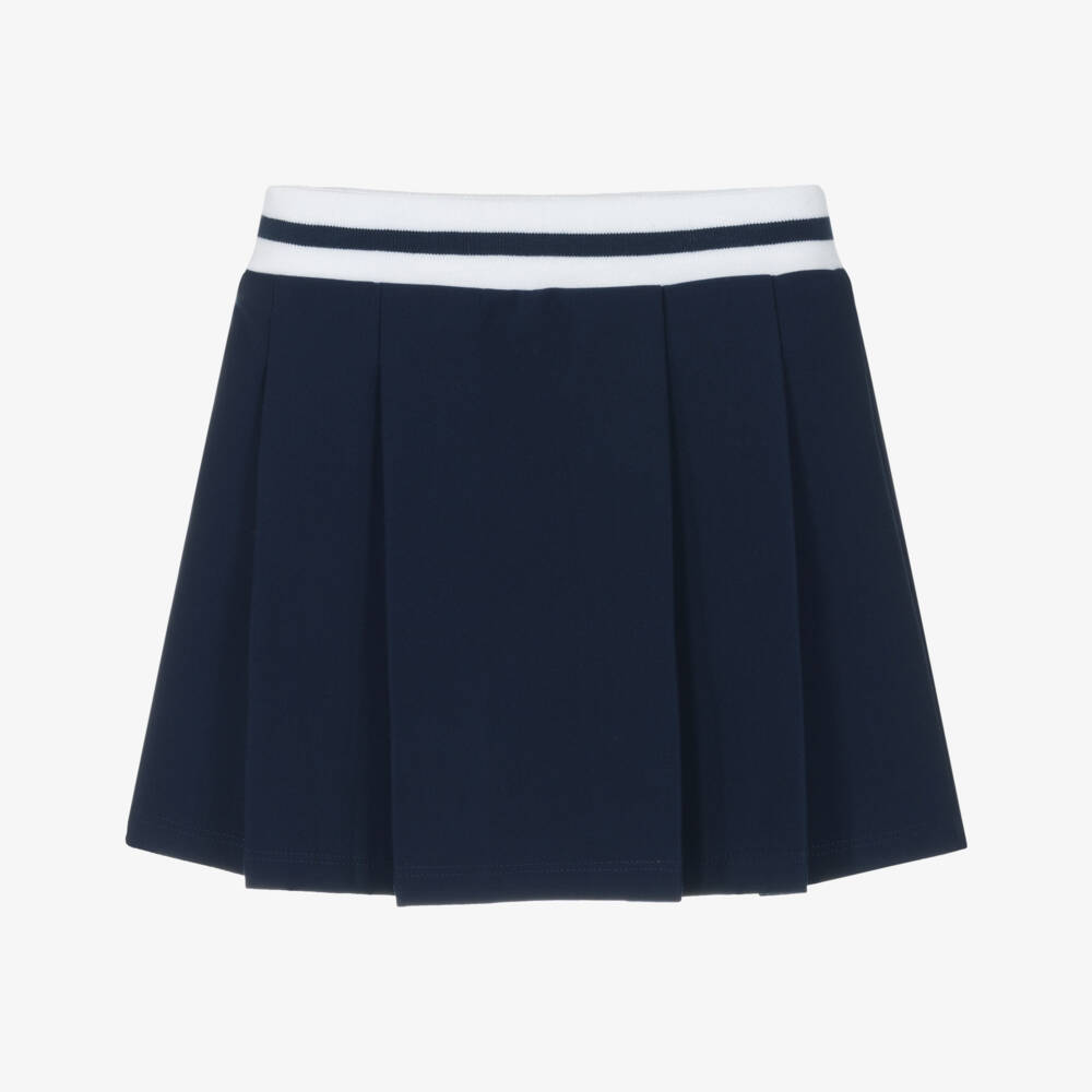 Guess-Girls Navy Blue Pleated Milano Jersey Skirt | Childrensalon