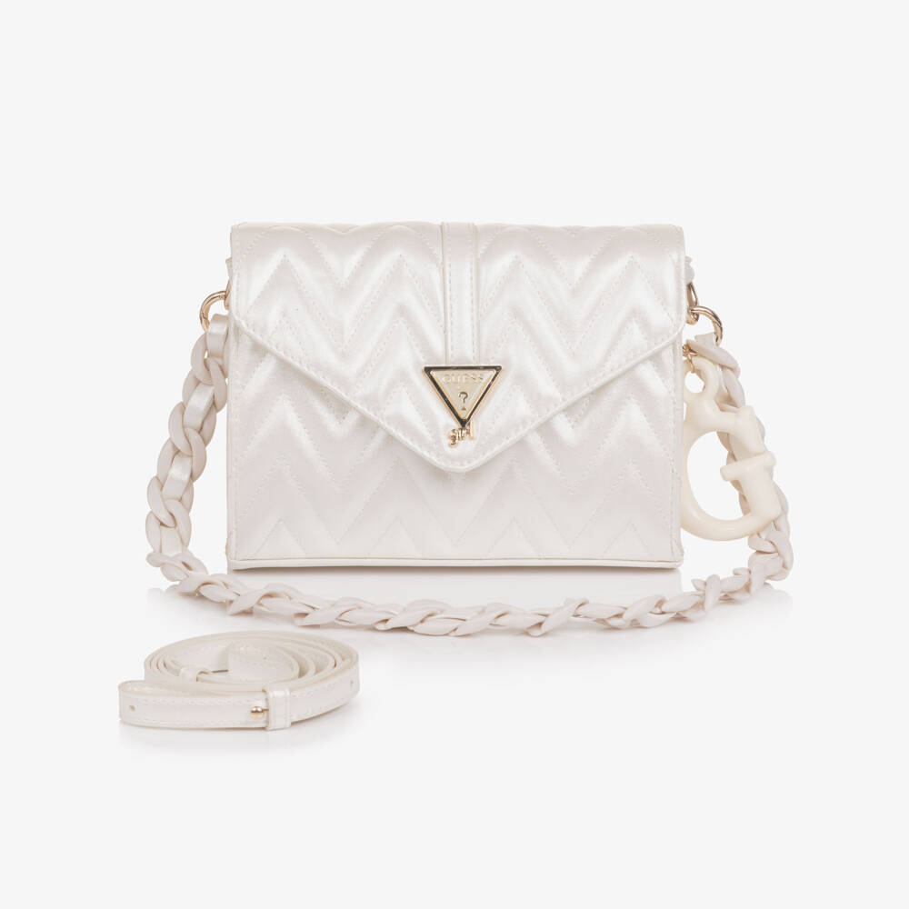 Guess-Сумка кремовая из искусственной кожи перламутровая для девочек (20см) | Childrensalon