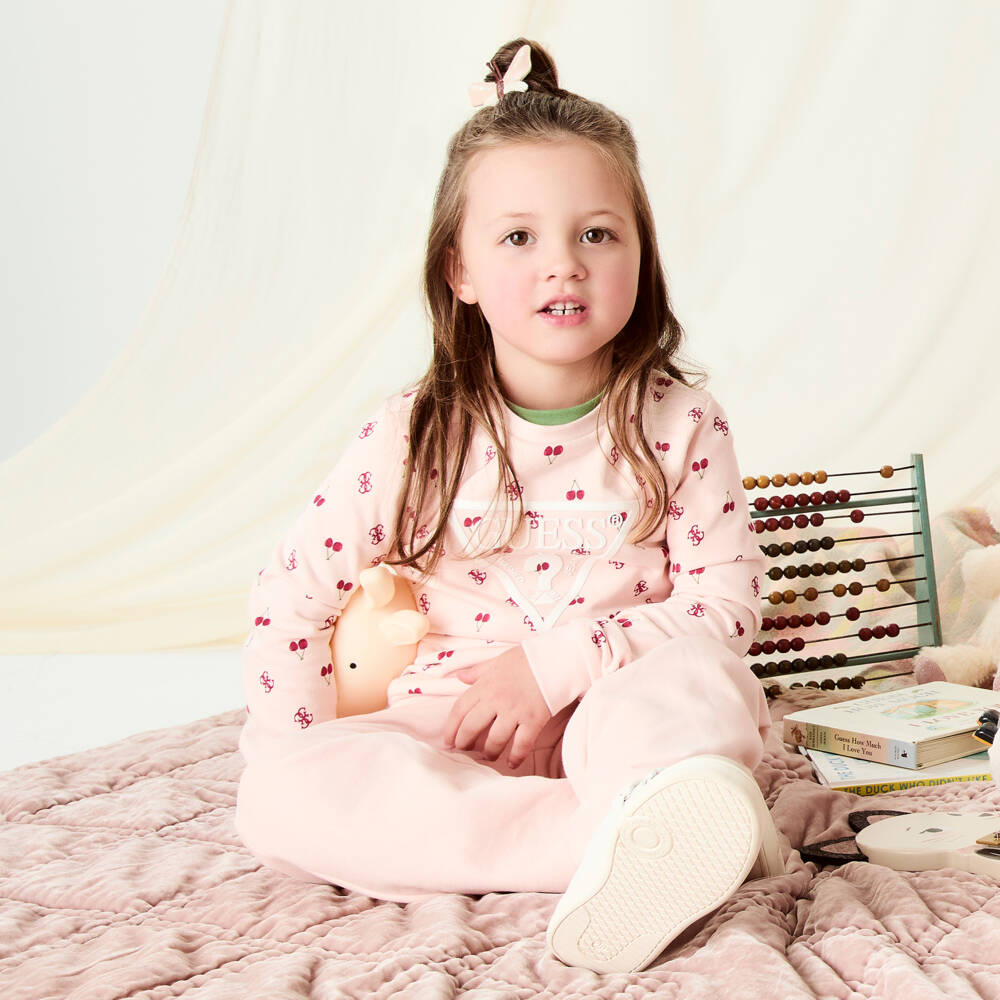 Guess Girls Pink Cherry Print Sweatshirt Childrensalon