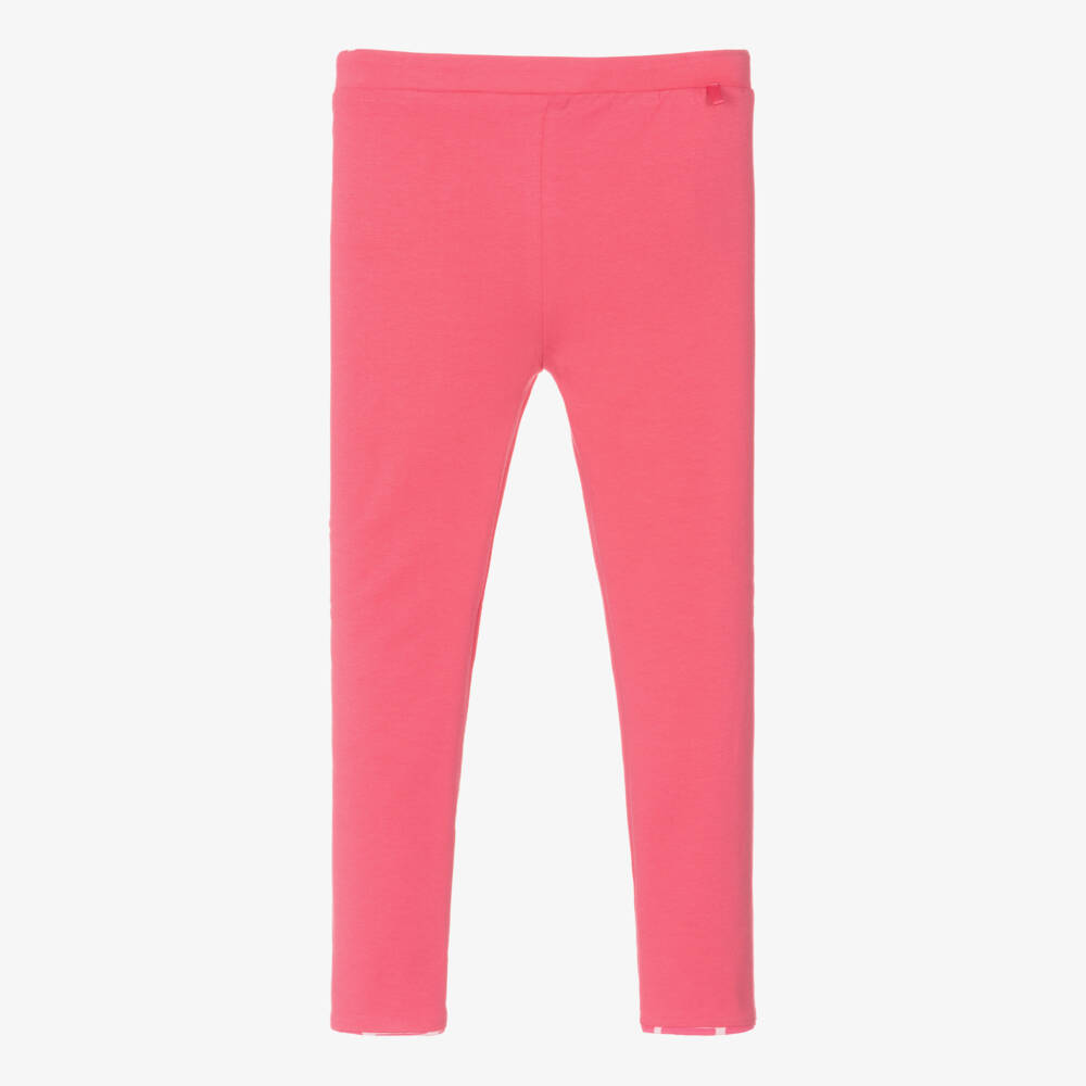 Guess-Girls Pink Reversible Cotton Heart Leggings | Childrensalon