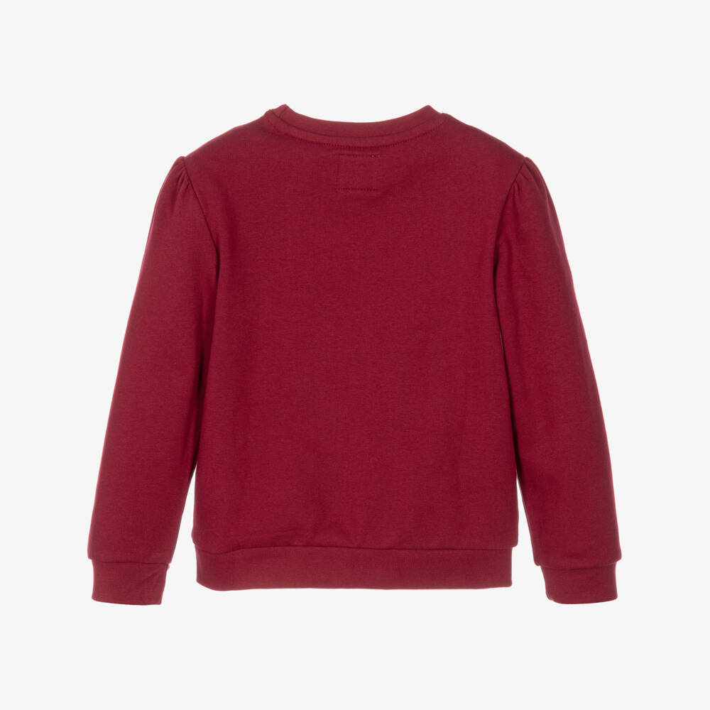 Guess-Girls Raspberry Red Bear Sweatshirt | Childrensalon