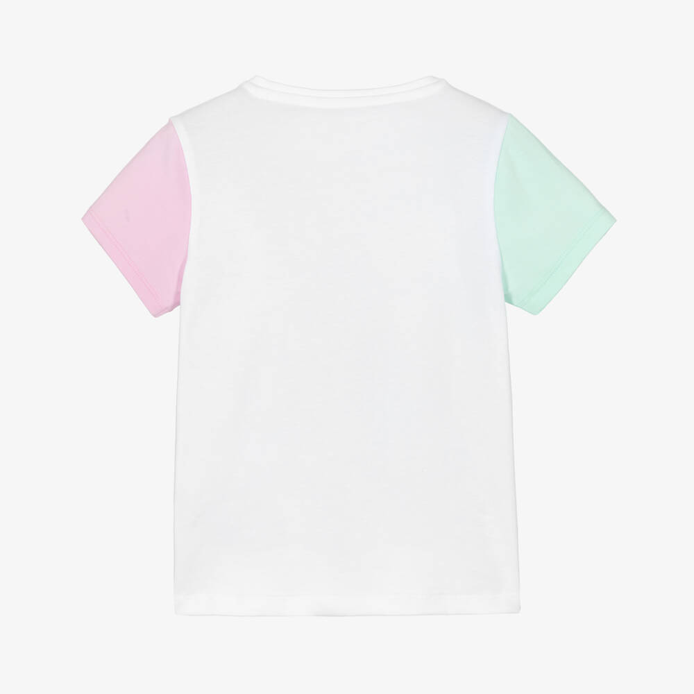 Guess-Girls White Cotton Ice Cream Motif T-Shirt | Childrensalon