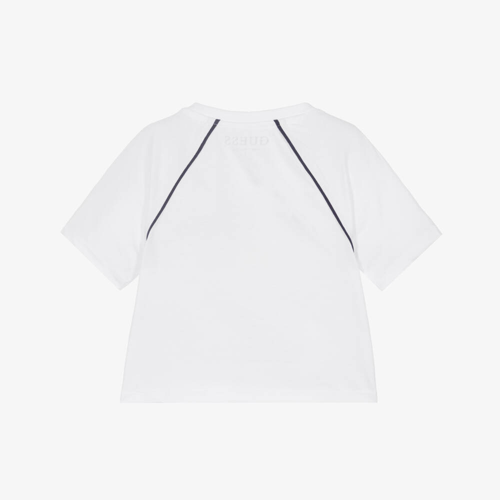 Guess-Girls White Cotton Top with Lemon Print | Childrensalon