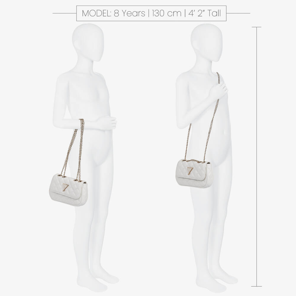 Guess-حقيبة بنات مبطنة جلد صناعي لون أبيض (19 سم) | Childrensalon