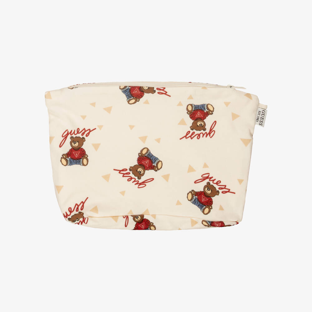 Guess-Ivory Cotton Baby Trouser Set with Teddy Bear Pattern | Childrensalon