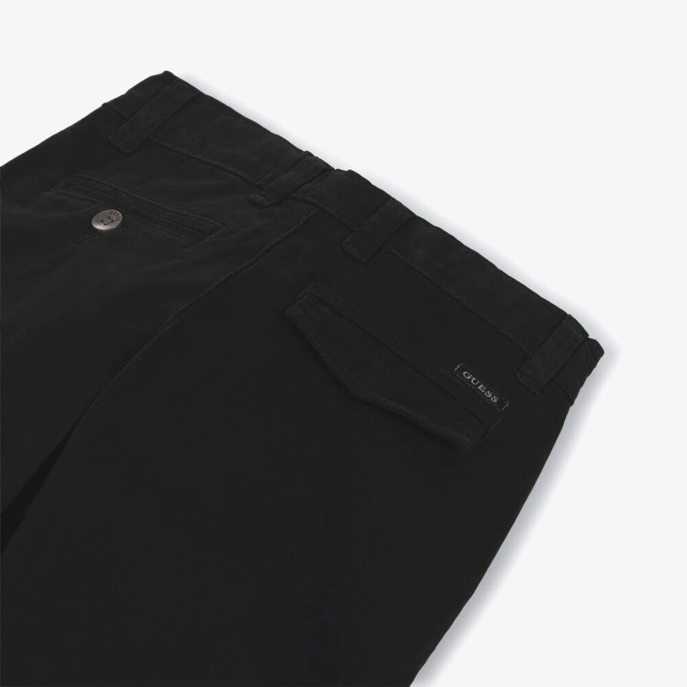 Guess-Junior Boys Black Cotton Trousers | Childrensalon