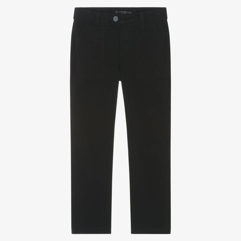 Guess-Junior Boys Black Cotton Trousers | Childrensalon