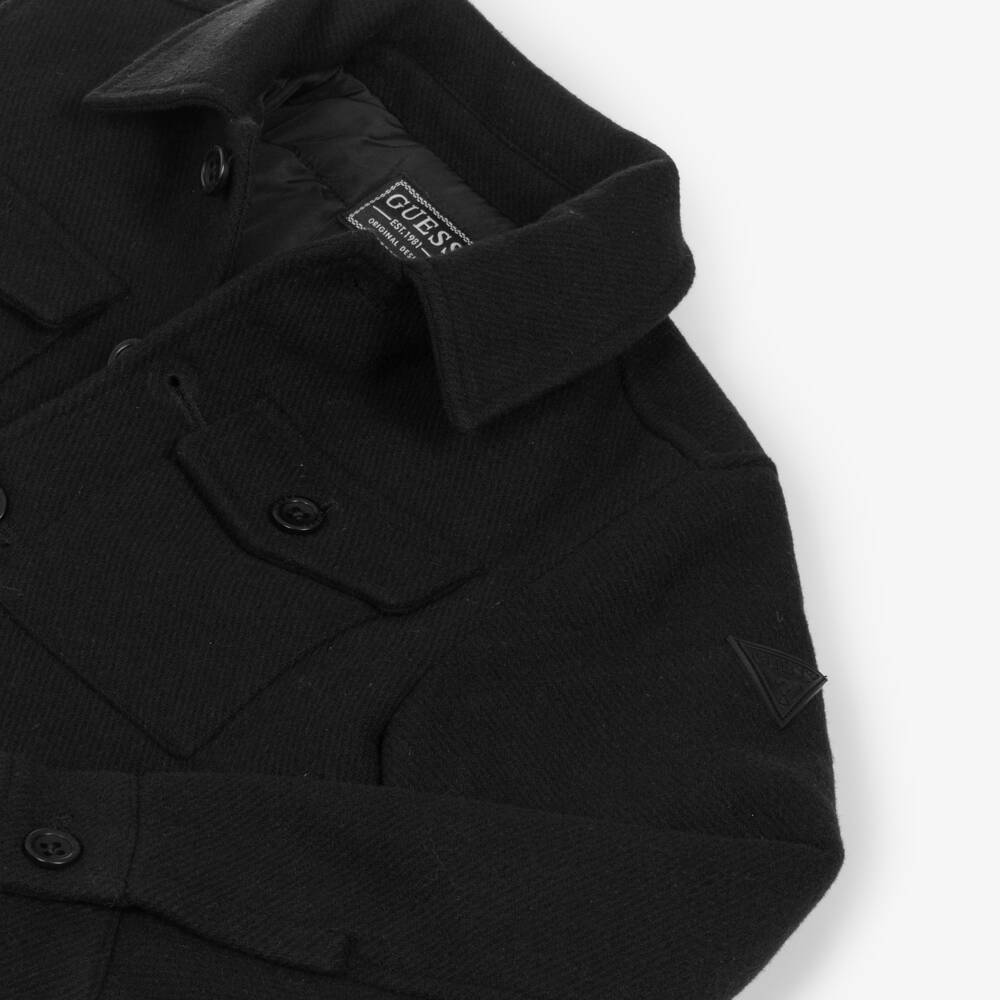 Guess-جاكيت ستايل قميص مبطن لون أسود للأولاد | Childrensalon