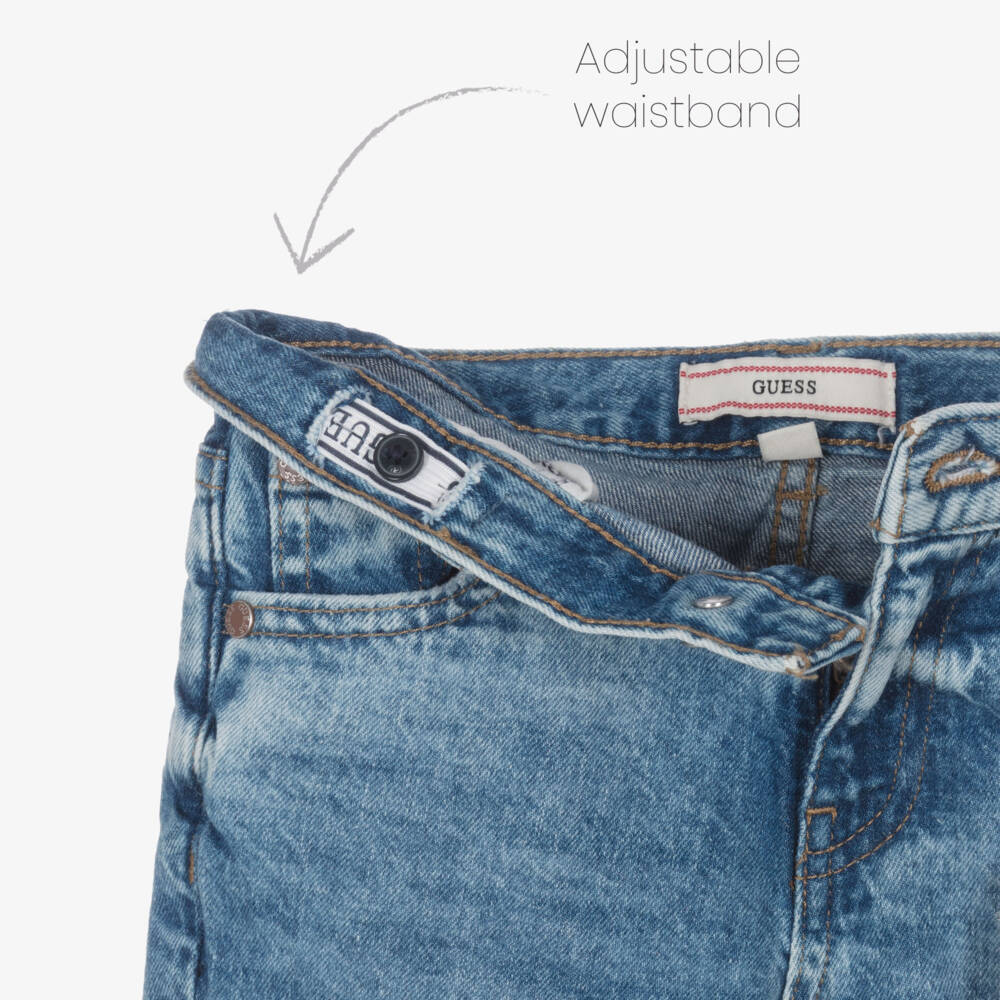 Guess-Junior Boys Blue Distressed Denim Shorts  | Childrensalon