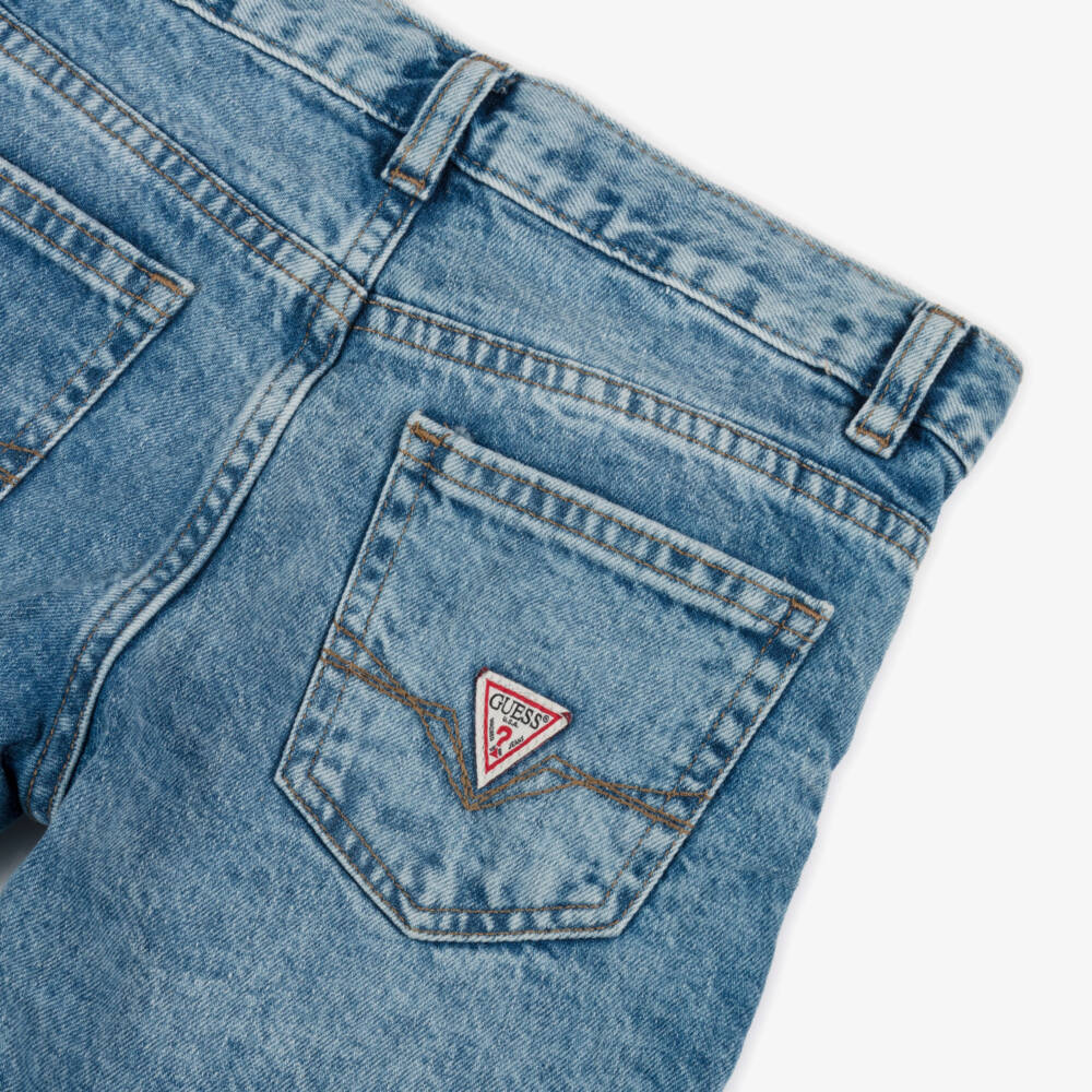 Guess-Junior Boys Blue Distressed Denim Shorts  | Childrensalon