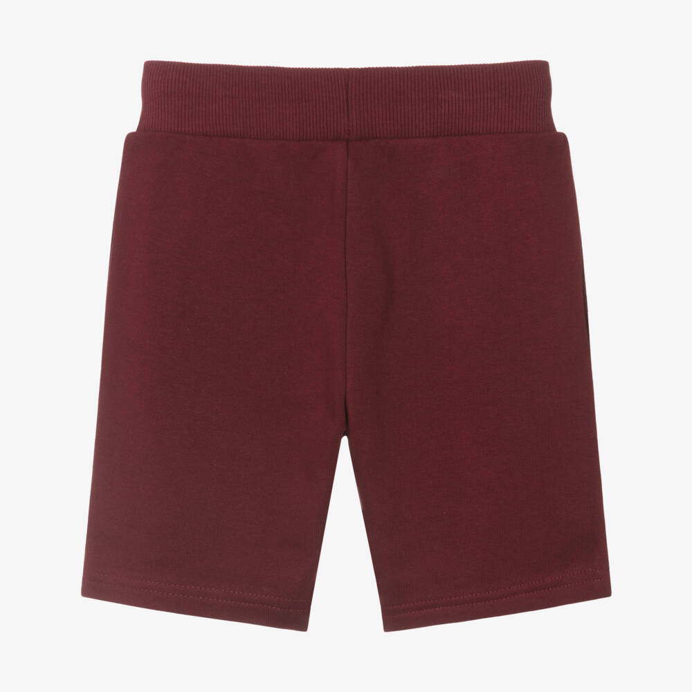 Guess-شورت قطن لون أحمر برغندي للأولاد | Childrensalon