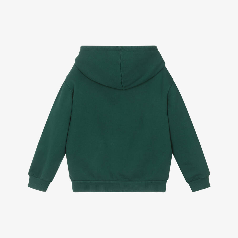 Guess-Junior Boys Forest Green Cotton Hoodie | Childrensalon