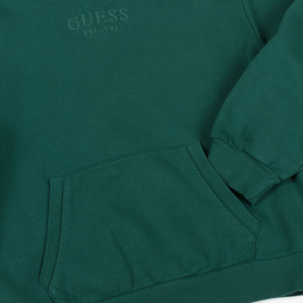 Guess-Junior Boys Forest Green Cotton Hoodie | Childrensalon
