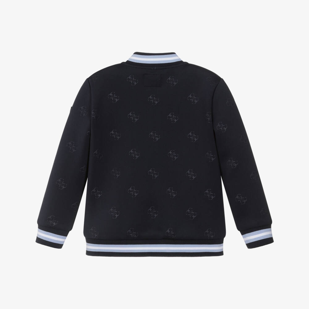 Guess-توب بسحاب قماش سكوبا لون كحلي للأولاد | Childrensalon