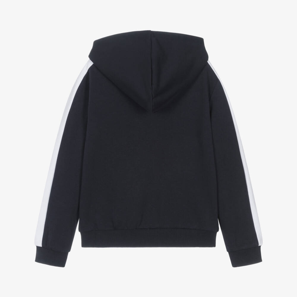 Guess-Junior Boys Navy Blue & Burgundy Red Cotton Zip-Up Top | Childrensalon